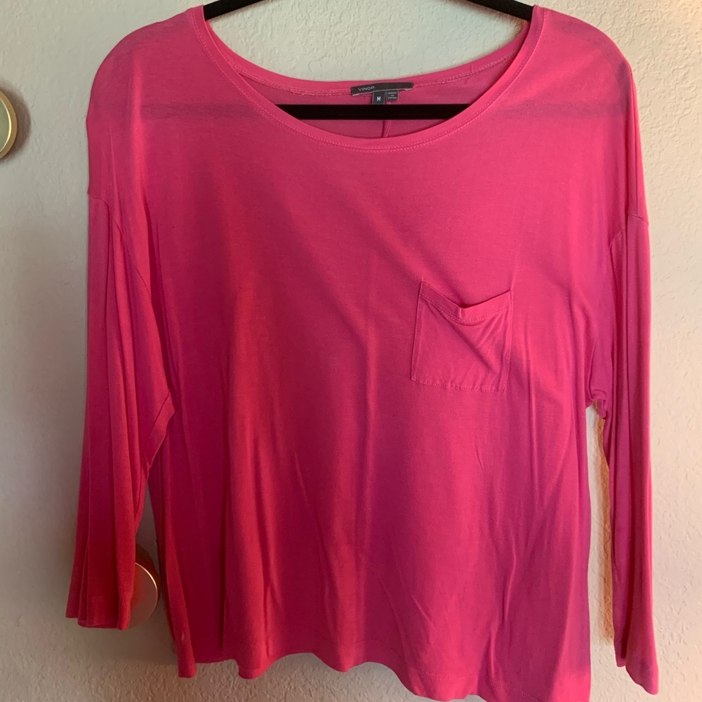Vince pink, mid-sleeve top